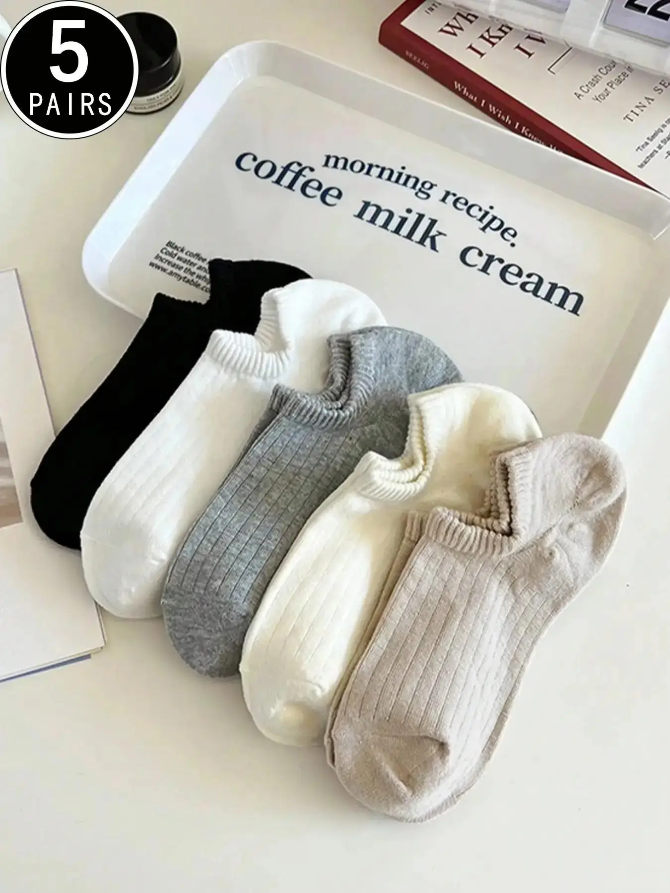 Women's Plain Invisible Socks, Basic Soft Comfy Breathable Ankle Socks for Daily Wear, Women's Socks & Hosiery for Summer Spring & Fall