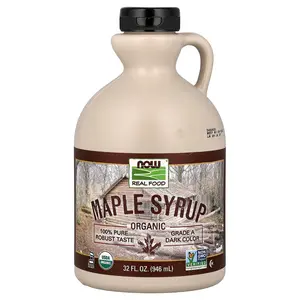 NOW Foods Real Food, Organic Maple Syrup, Grade A, Dark Color, 32 fl oz (946 ml)