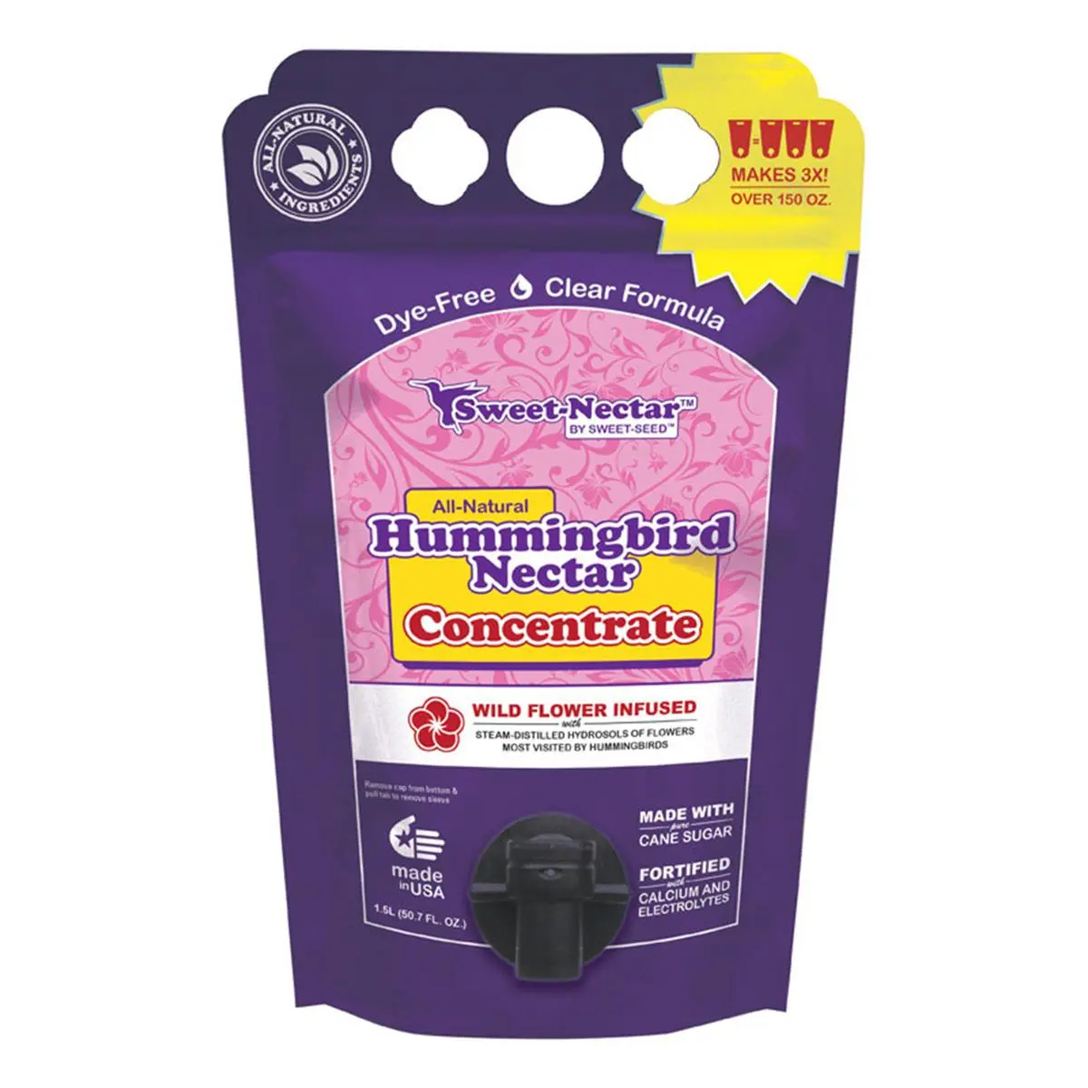 Sweet-Nectar 8000388 Hummingbird Nectar Concentrate for Sucrose, 1.5 Litre, 1.5L, Dye-Free, Sucrose Base