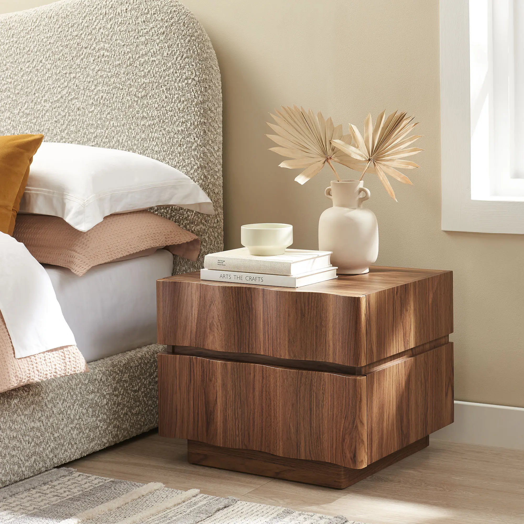 Isola 2 Drawer Nightstand in Walnut Isola 2 Drawer Nightstand in Walnut