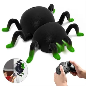 Wall Climbing Spider RC Car - Remote Control Stunt Toy with Vacuum Suction, Realistic Crawling Prank Bug for Halloween, 360° Spin & LED Eyes, Gift for Kids Ages 6+