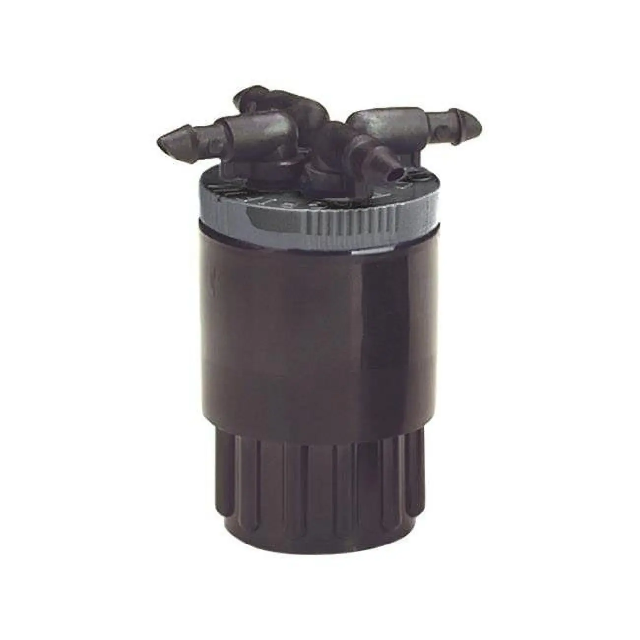 Raindrip QB06UB Plastic Drip Irrigation Bubbler - 4 Outlet, 6 GPH, Converts Riser, 1/2 in. Tubing Size, 2.1" H x 1.75" W x 1.75" L, 80 PSI, Adjustable