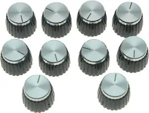 10 count Guitar AMP Amplifier Push on fit Knobs Black with   Cap Top for Marshall Amplifiers with 6mm diameter Pots