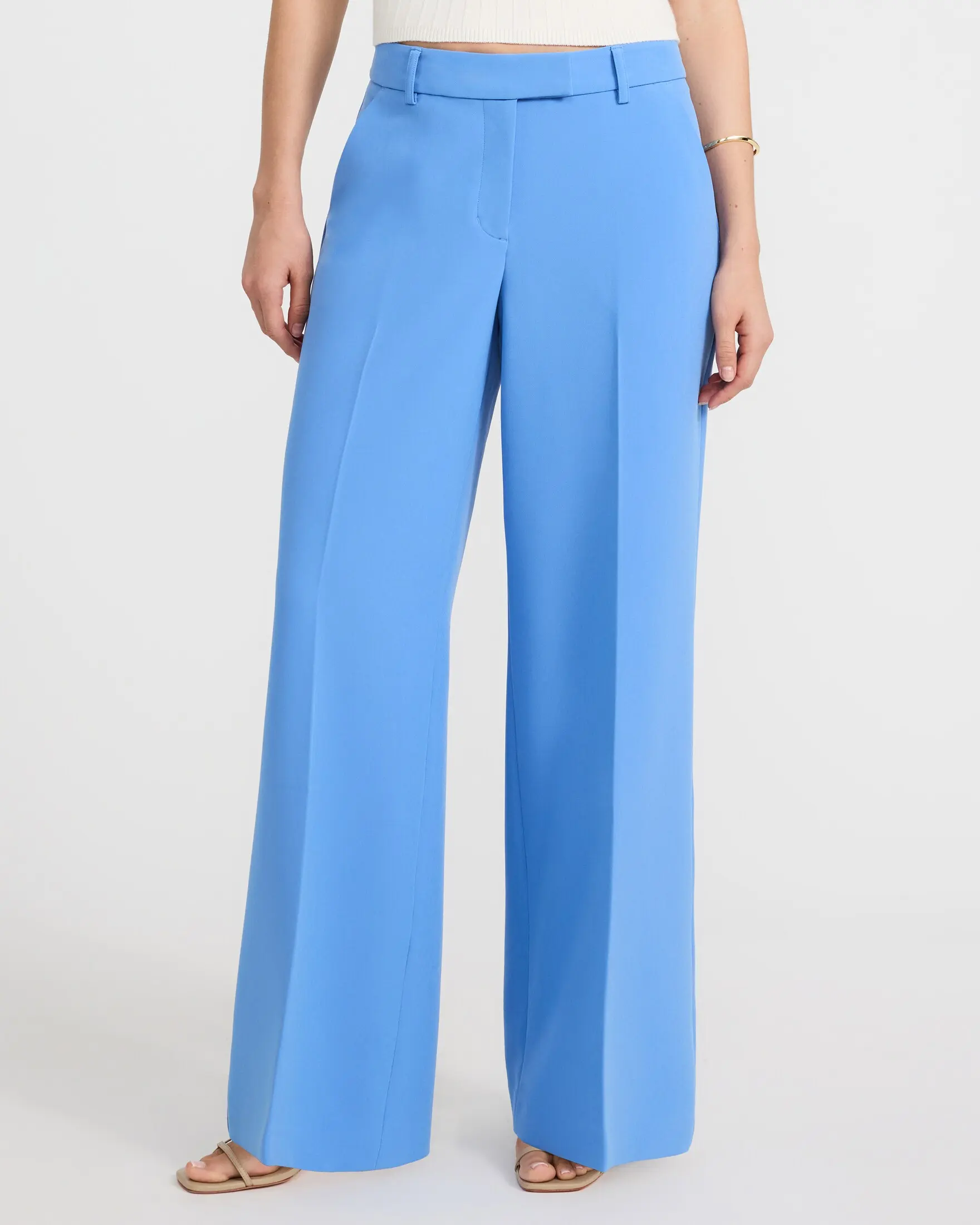 Express Editor Signature Stretch Mid Rise Wide Leg Pant
