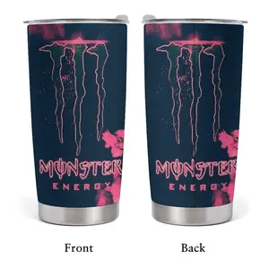 Cyberpunk Pink Monster 20oz Tumbler, Energy Design Cup, Neon Pink Aesthetic Cup, Travel Coffee Cup, Gift for Girlfriend, Stainless Steel Tumbler, Kitchen Drinkware, Gift for Friends