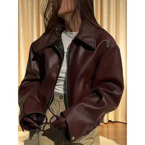 Women'S Stylish And Versatile Casual Faux Leather Jacket