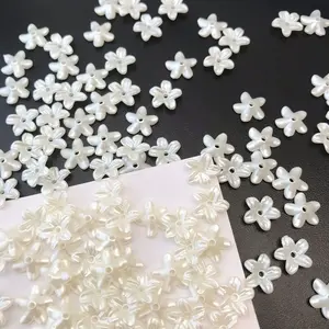 White Flower Beads DIY Handmade Accessories Vintage French Elegant Style Personalized Decoration Loose Beads