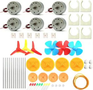 6 Set Mini Generator Motors 3V-12V DC Motor Electric Motor with Propellers Fan Leaf for DIY Electronic Toys Wind Turbine Hand Cranked Power Model School Project Educational Physics Experiment
