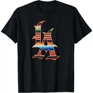 Premium Cotton Graphic T-Shirt, Los Angeles Sarape Print for Men & Women, Casual Round Neck Short Sleeve Everyday Top