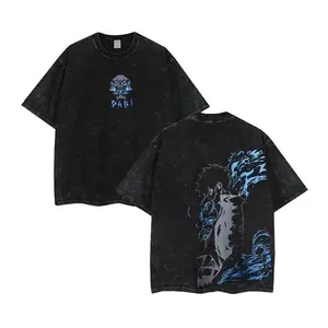 "Deku vs Shigaraki" My Hero Academia Retro Vintage Unisex Oversized Anime Manga Acid Washed Lightweight Cotton T-shirt, Anime Merch, Gift For Anime Fan, Weeaboo