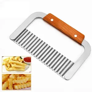 Stainless Potato Cutter Chopper French Fry Maker Tools Steel Potato Chip Slicer Dough Vegetable Fruit Crinkle Wavy Slicer Knife
