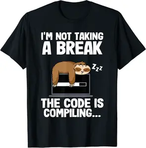 The Code Is Compiling Coder Sloth Coding Funny Programmer T-Shirt - Jenniferlau Shop 85B09G3JBSB6