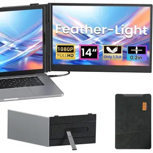 1.3lbs Ultra-Light Laptop Screen Extender, 14" FHD 1080P Portable Dual , Ultra-Thin Plug & Play for 13"-17" Laptops