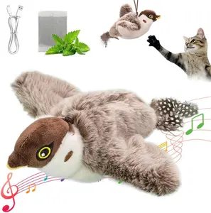 Simulated Chirping Flapping Wings Bird, Interactive Catnip Toys, Plush Kitten Exercise Toys