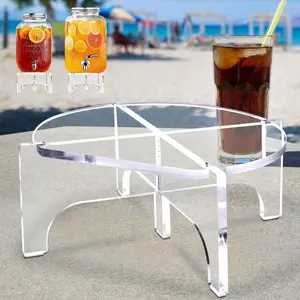 Acrylic Transparent Glass Drink Dispenser Stand, Water Jug Holder and Beverage Distributor Rack, Ideal for Family Gatherings and Dining Events
