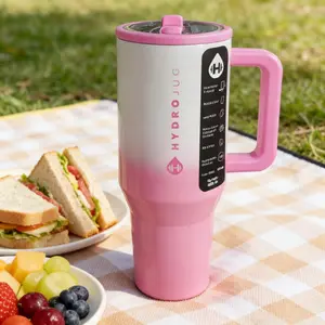HydroJug 32oz Pink-White Gradient Insulated Tumbler Leak-Proof for Fitness & Daily Commute Stylish Versatile Drinkware Life Racing Water Bottle Outdoor Dispenser Flasks Peace
