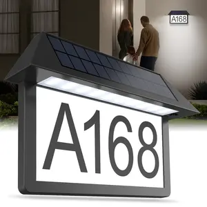 Deerdance 300LM Solar Address Sign - House Numbers Sign with 3 Adjustable Color Temperature Options, Ultra-Bright Address Numbers, Durable Wall Mounted Design - Perfect for Outdoor Use, Stylish Address Plaque for Home, Yard, or Street