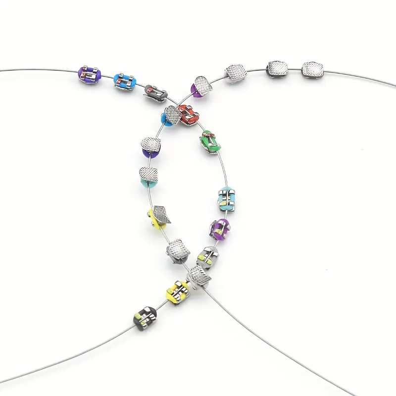 Easter decorations Stainless steel colored braces Colorful Two-Tone Tooth Decoration for Braces - Cute And Stylish Dental Accessories in Many Colors - Perfect Gift for Adults And Adults - Enhance Your Smile with a Fun And Oral Hip Hop Tooth Gem
