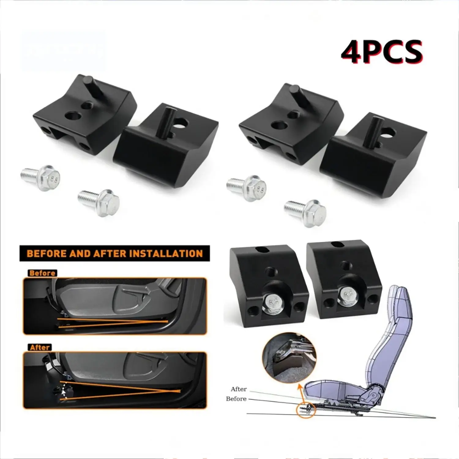 1.25in Aluminum Alloy Seat Riser Spacers, 1.25" Seat Lifting Jackers Lift Kit for Mechanical Hardware Applications, Rises 1.25"