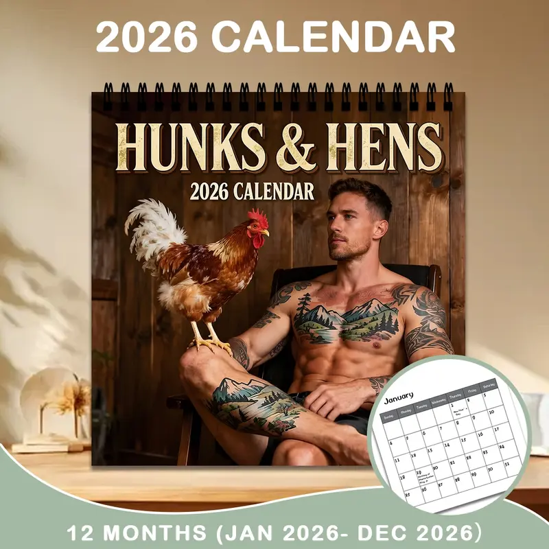 2026 Farm Theme Wall Calendar, 12 Months Colorful Illustrations, 7.9in X 7.9in Perfect Size, Cute Fun Art Decor Gift, Ideal for Home Office Enthusiasts, Wall Planner