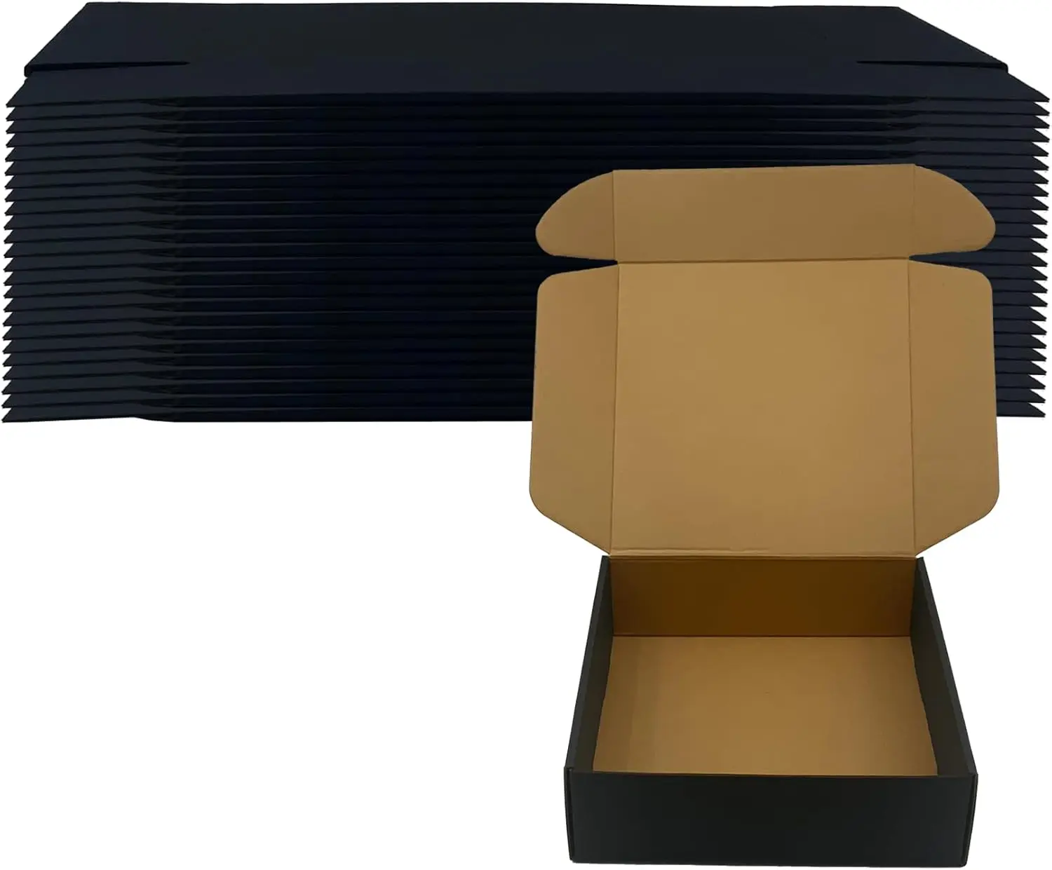 24 Pack 10 x10 x 3 inches Black Shipping Boxes, Corrugated Mailer Boxes, Packaging Boxes for Products, Recyclable Cardboard Box, Flat Literature Mailers for Gifts, Small Business by Mailing