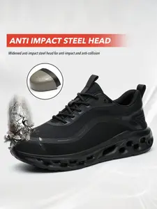 Steel Toe Work Shoes for Men and Women, Lightweight Breathable Anti-Scratch Safety Steel Head Sneakers, Durable Construction Footwear