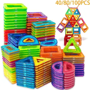 Random Color Building Blocks Toy For Kids, Magnetic Tiles Set, Magnetic Tiles Stacking, 3D Model Building Bricks Toy, Creative Hands-on Ability Training Toy, Blocks Tower Game, Best Birthday Gift
