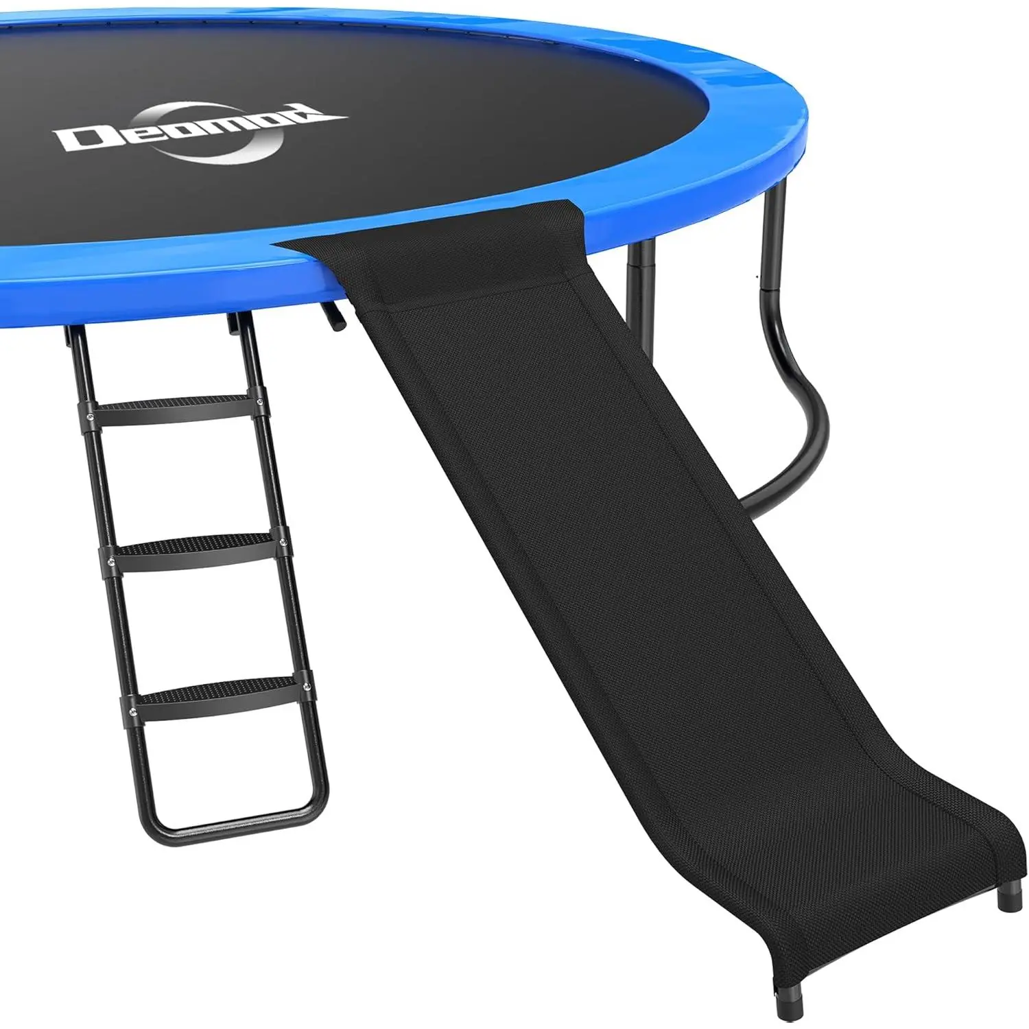 Trampoline Ladder Slide Kit, Trampoline Universal 3 Steps Ladder & Buffer Slide, Universal Trampoline Slide Stairs for 10 12 14 ft and  Frame, Trampoline Accessories Easy to Climb for Cango Gear