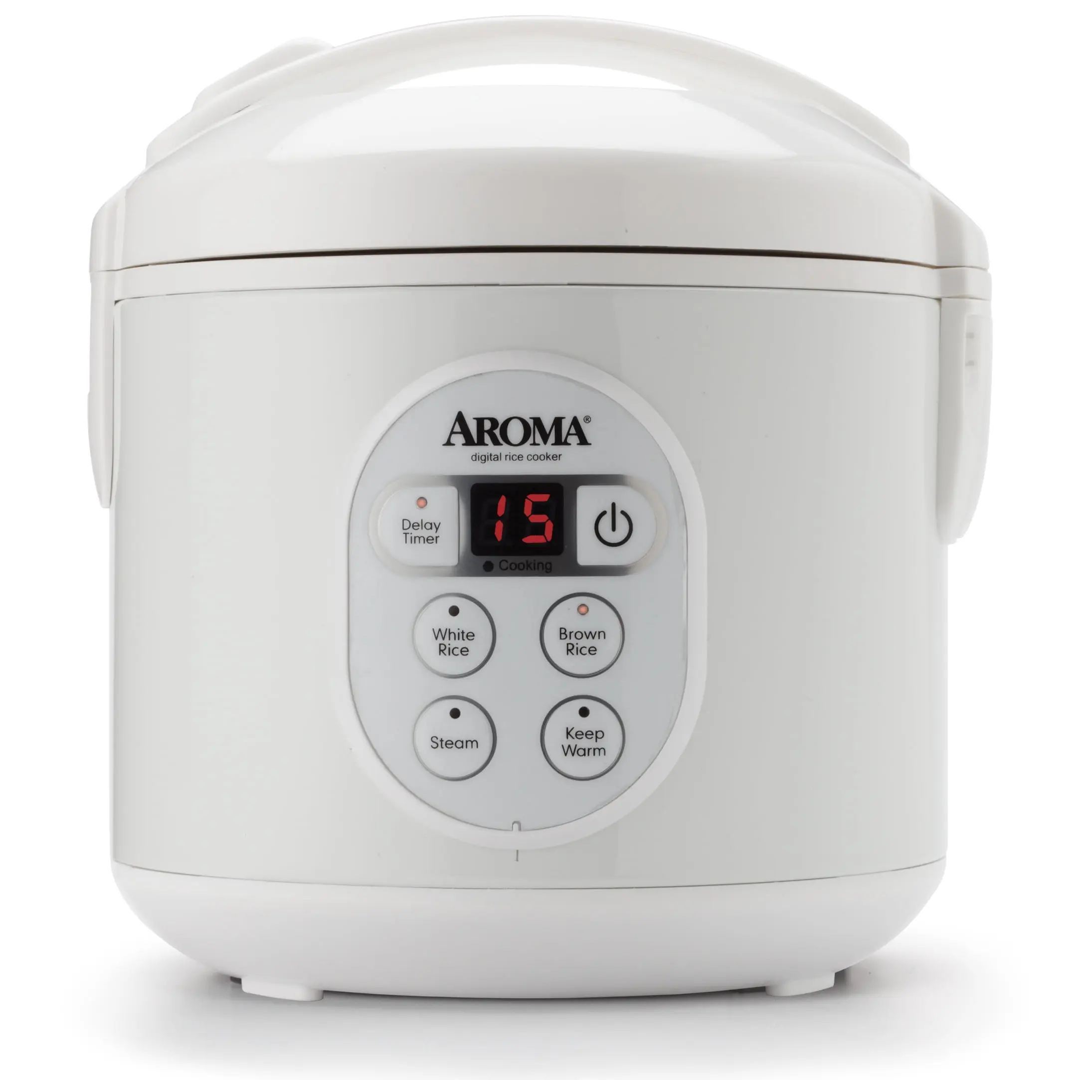 Aroma 8-Cup Cooked 2Qt Rice Multicooker For Grain Cooking Digital Control Panel Programmable Countertop Appliance