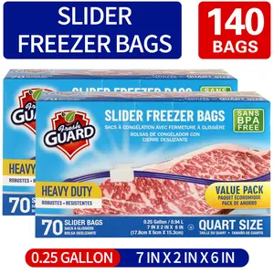 2 PACK Heavy Duty Slider Storage Bags - Zippered Fresh-keeping Food Sorting Storage - for Fruit, Grain, Vegetable, Meat, Kitchen Organizers, Food Bags for Storage, Pantry Organization, Reusable Containers, Durable Plastic, Leakproof Design
