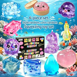 6pcs Animal Shape Soft Pressure Balls, Kids' Fidget Toys, Stress Relief Squishies, Birthday Party Gifts, Christmas Easter Halloween Thanksgiving Presents