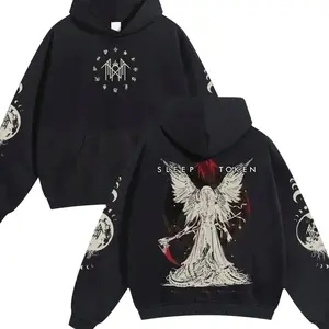 Sleep Token Unisex Hoodie For Autumn Winter Thick Warm Sleep Symbol Fan Style Retro Print Versatile For Ins Street Style Couples Outfits Top Choice For Boyfriend Gift Fabric Menswear Casual Fit