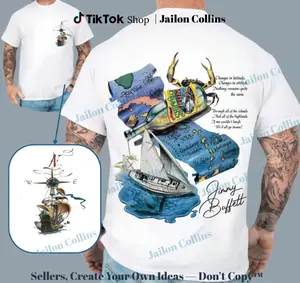 Jimmy Buffett 2 sides T-shirt, Vintage 90s Caribbean Soul Jimmy Buffett Sailboat Rum Crab Island T-Shirt Size S Vintage Nautical Music Tee Vintage Tropical Cruise