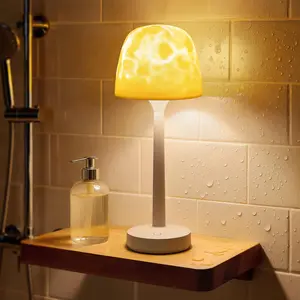 Waterproof Rechargeable Cordless Shower Lamp - RGB Multichrome 16-Color LED Ocean Wave Projector, Touch & Remote Control Bathroom Mood Light, Alternative Artistic Novelty Lighting for Bathtub Spa Decor, Graduation Gifts, Mood Lighting