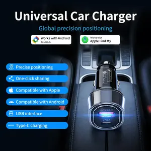 Car GPS Tracker with 30w Universal USB Phone Charger, Type-C Qc3.0 Fast Charging, Precise Positioning, Locate and Charge Via Find My Apple & Google Apps Works with Android Compatible with Android Find Hub