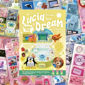 Random Cover 30 Sheets over 400 Dream Core Stickers Book, Building, Cartoon, Animal Stickers, Ideal for Journaling, DIY Box Making, Scrapbook Materials