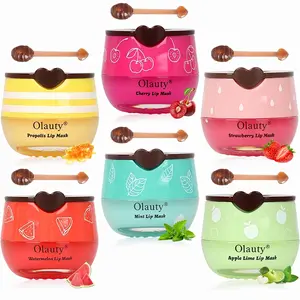 4/6/8/10 PCS Bee Lip Balm Lip Mask Honey Pot, Propolis Lip Mask Overnight Moisturizing Lip Balm with Stick, Sleeping Lip mask Hydrating Prevention Dry & Cracked, Reduce lip Lines