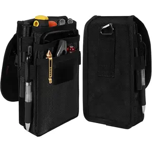 Belt tool bag, multi-functional tool storage, electrician tool cover, nylon tactical pocket accessories, practical professional maintenance tool cover, daily carry equipment, mobile phone