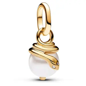 Pandora ME Snake Pearlescent Mini Dangle Charm 14k gold plating 763375C01