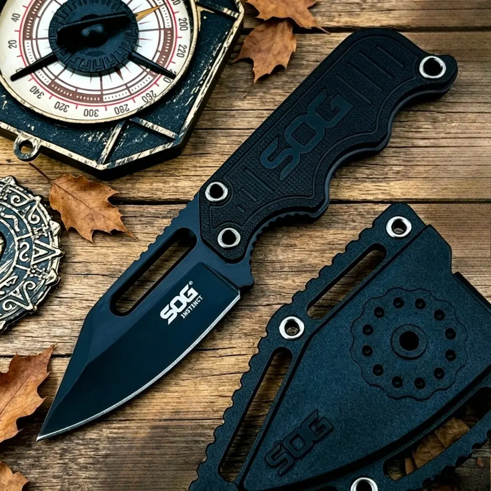 Best-Selling Pocket Knife with Fixed Blade and Sheath, High-Hardness 5Cr15MoV Blade, Nylon Fiber Handle, Camping & Outdoor Knife, Camping Tools, Portable Lanyard Knife, Multi-Purpose Tool, Men's Gift, Tactical Tool, Outdoor Camping Knives