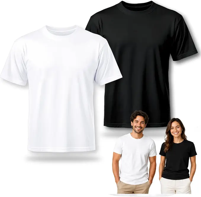 Joyclub Men's 2 PCS Blank Polyester Crew Neck Short Sleeve Unisex T-Top, Elastic Hem Uniform Fabric Tees for Sublimation HTV Daily Wear, Custom Soccer Team & Class of 2026 Graduation Gifts (Summerwins Mid Year Sale), Uniforms, Casual, Tshirt, Set, Athleti