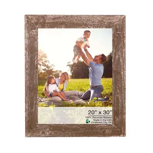 HomeRoots 386539 20 x 30 in. Rustic Farmhouse Espresso Wood Picture Frame