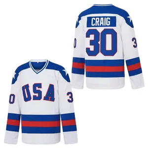 Jim Craig #30 Miracle 1980 USA Olympic Hockey Jersey – Stitched Letters, Adult Sizes S–3XL