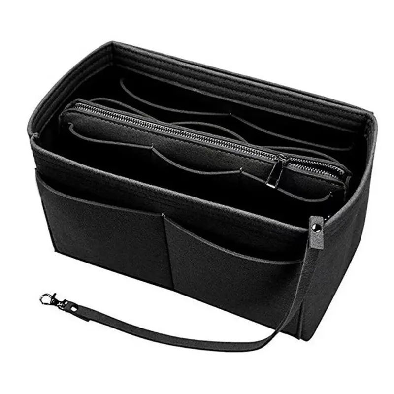 Felt Liner Solid Color Makeup Storage Bag, Zipper Closure Portable Travel Toiletry Pouch, Practical Lightweight Cosmetic Organizer For Home Daily Use Business Trip And Vacation Travel tiktokshopbacktoschool,back to school,back to school haul