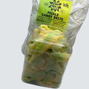 Candy Beltz Sweet and Sour Power Belts - Mango Strawberry Pickle Rainbow Flavors Coated in Sugar.