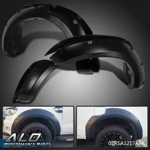 FIT FOR 11-18 FORD RANGER T6 POCKET STYLE FENDER FLARES SMOOTH BLACK 6Pcs