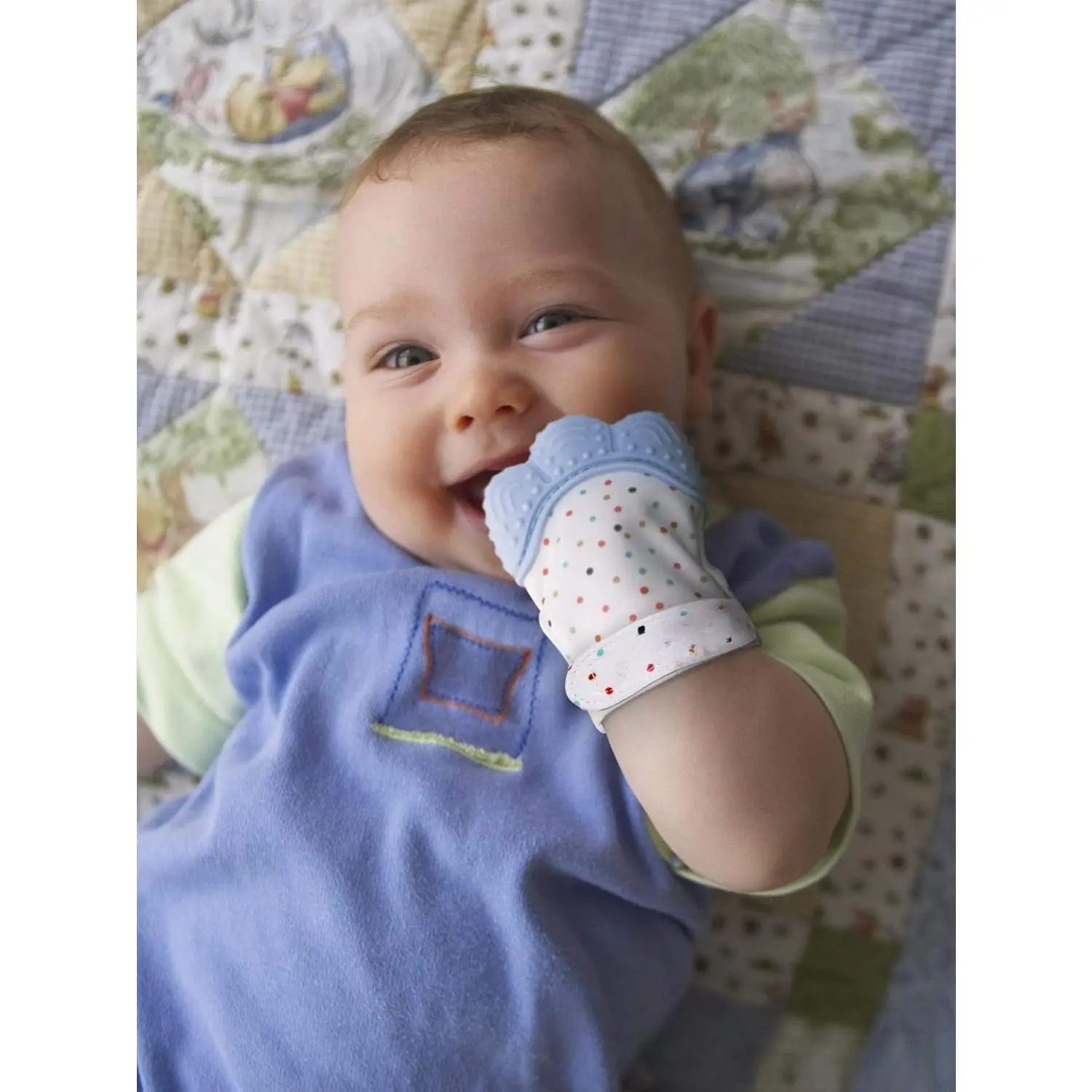 Baby Teething Mitten, Self-Soothing Teether Glove, Pain Relief Silicone Mitt, Double Breathable, Stay on Baby's Hand, Unisex for Babies 3-12 Months(2 Pink Mittens)