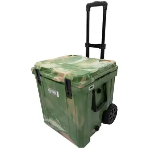 46 Quart Heavy Duty Rotomolded Cooler With Easy Roll Wheels