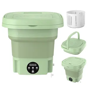 Portable Washing Machine Mini Washer Foldable Lightweight Small Footprint Laundry Machine with Detachable Drain Basket 3 Modes Electric Clothes Washer for Underwear Socks Towels Baby Clothes,Apartment,Dorms,RV,summervibes