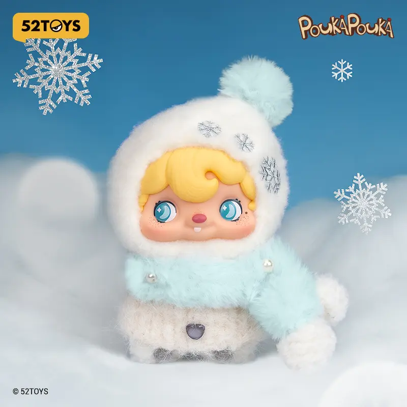52TOYS  POUKAPOUKA Snowy Baby Vinyl Plush Kawaii Creative Gift Room Decor Desktop Decoration Gift for  Birthday Party Cuddly Stuffed Animal Cuddly Teddy Bear
